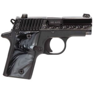 Sig Sauer P238 Pearl Series w/Custom Black Pearl Grips 380 Auto (ACP) 2.7in Black Hard Anodized/Engraved Polished Black Pistol - 6+1 Rounds