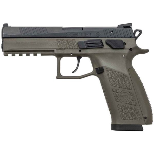 CZ P-09 DUTY 9mm Luger 4.54in Black/OD Green Pistol - 10+1 Rounds