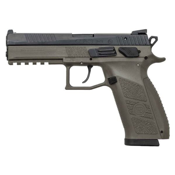 CZ P-09 9mm Luger 4.54in Black/OD Green Pistol - 10+1 Rounds