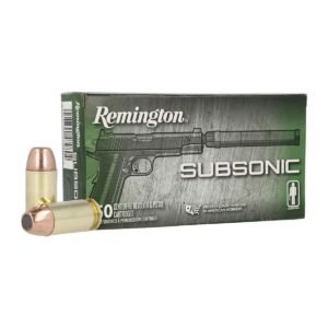 Remington Subsonic 45 Auto (ACP) 230gr Flat Nose Enclosed Base Centerfire Handgun Ammo - 50 Rounds