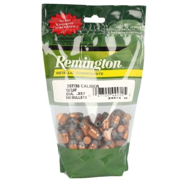 Remington Metallic Components 357/38 Caliber Semi-Jacketed Hollow Point 158gr Handgun Reloading Bullets - 100 Count