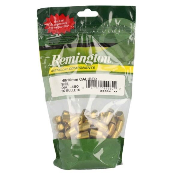 Remington Metallic Components 40 Caliber/10mm Full Metal Jacket 180gr Handgun Reloading Bullets - 100 Count