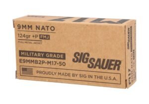 SIG SAUER 9MM +P, 124GR, ELITE BALL M17, FMJ, BOX/50