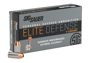 SIG SAUER 45AUTO, 185GR, ELITE V-CROWN, JHP