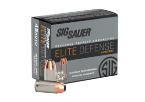 SIG SAUER 45AUTO, 185GR, Elite V-Crown, JHP