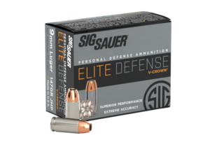 SIG SAUER 9MM, 147GR, Elite V-Crown, JHP