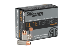 SIG SAUER 9MM, 124GR, Elite V-Crown, JHP