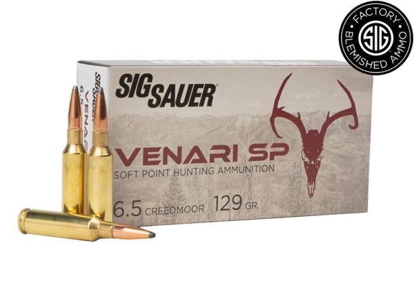 SIG SAUER 6.5 Creedmoor, 129GR, VENARI Soft Point Hunting-Blemished