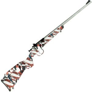 Crickett Synthetic Stock Compact "One Nation" Dipped Stainless Steel Bolt Action Rifle - 22 Long Rifle - 16.1in