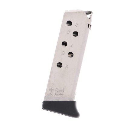Walther PPK .380ACP 6rd Magazine Finger Rest Nickel