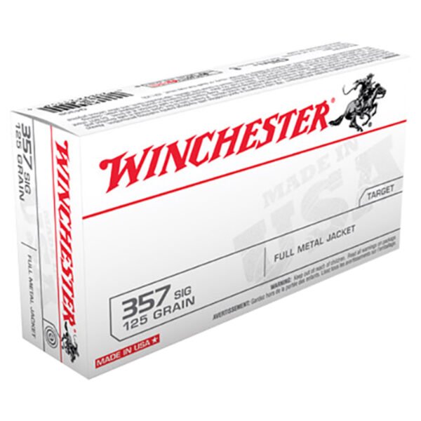 Winchester Target 357 Sig 125gr FMJ FN Handgun Ammo - 50 Rounds