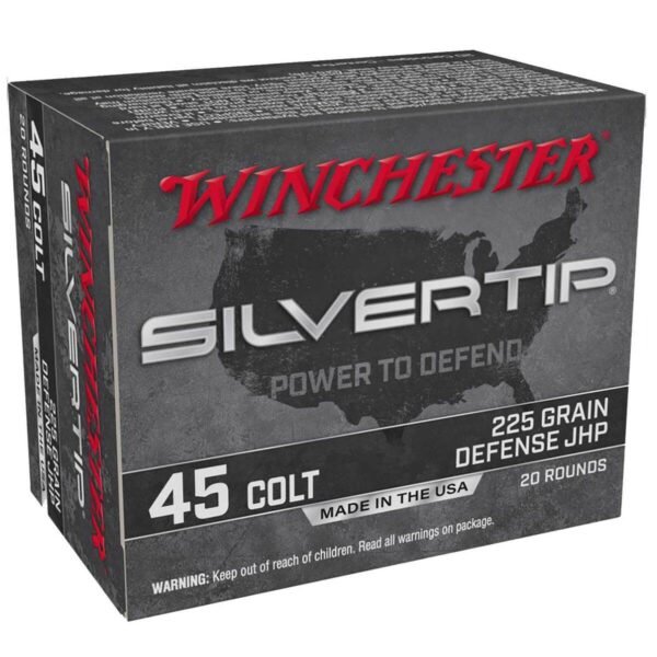 Winchester Silvertip 45 (Long) Colt 225gr JHP Centerfire Handgun Ammo - 20 Rounds