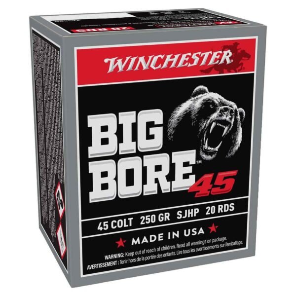 Winchester Big Bore 45 (Long) Colt 250gr JHP Handgun Ammo - 20 Rounds