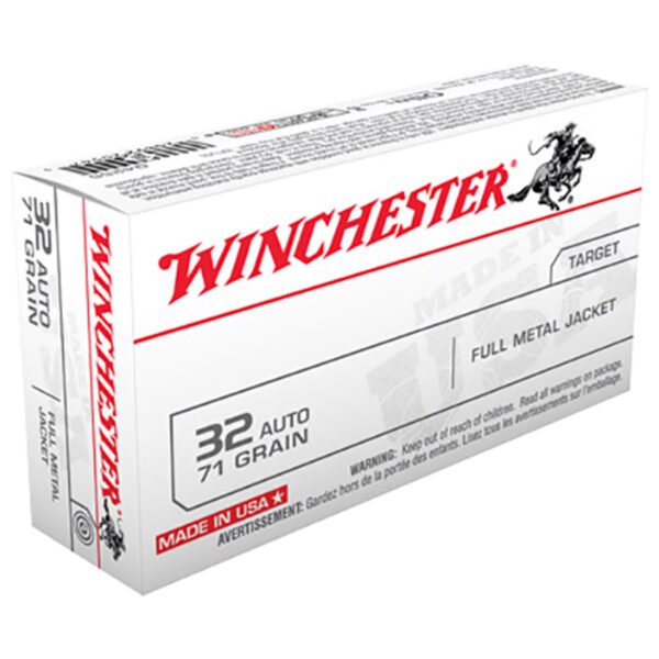 Winchester Target 32 Auto (ACP) 71gr FMJ Handgun Ammo - 50 Rounds