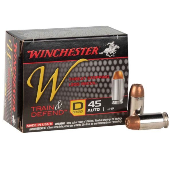 Winchester Train And Defend 45 Auto (ACP) 230gr JHP Handgun Ammo - 20 Rounds