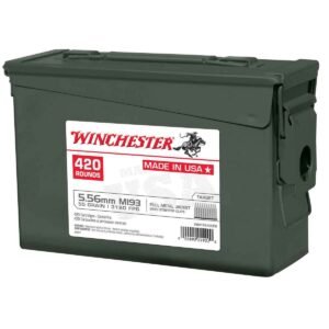 Winchester USA M193 5.56mm NATO 55gr FMJ Rifle Ammo - 420 Rounds