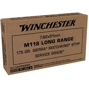 Winchester 7.62x51 NATO 175gr Sierra MatchKing BTHP Rifle Ammo - 20 Rounds