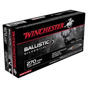 Winchester Ballistic Silvertip 270 WSM (Winchester Short Mag) 130gr Ballistic Silvertip Rifle Ammo - 20 Rounds