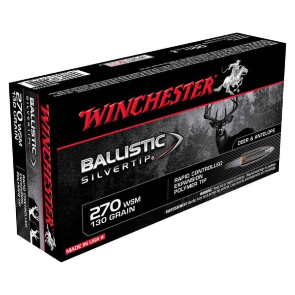 Winchester Ballistic Silvertip 270 WSM (Winchester Short Mag) 130gr Ballistic Silvertip Rifle Ammo - 20 Rounds