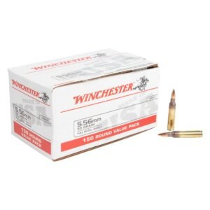 Winchester USA White Box 5.56mm NATO 55gr FMJ Rifle Ammo - 150 Rounds