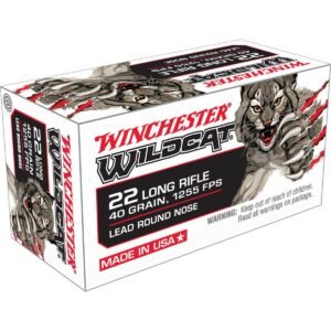 Winchester Wildcat 22 Long Rifle 40gr Round Nose Rimfire Ammo - 50 Rounds