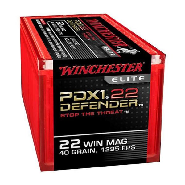 Winchester 22 WMR Defender 40gr JHP Rimfire Ammo - 50 Rounds