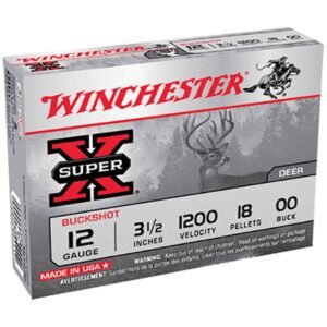 Winchester Super X 12 Gauge 3.5in 00 Buck Buckshot Shotshells - 5 Rounds