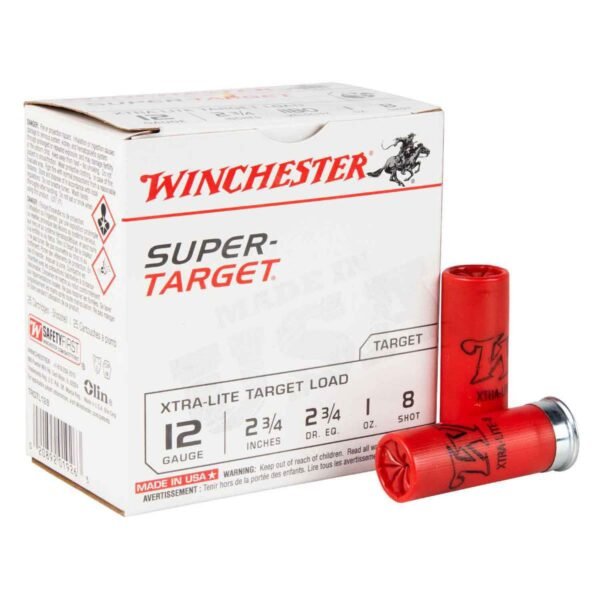 Winchester Super Target 12 Gauge 2-3/4in #8 1oz Xtra-Lite Target Shotshells - 25 Rounds