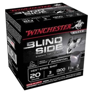 Winchester Blind Side Hex Steel Shot 20 Gauge 3in #2 1-1/16oz Waterfowl Shotshells - 25 Rounds