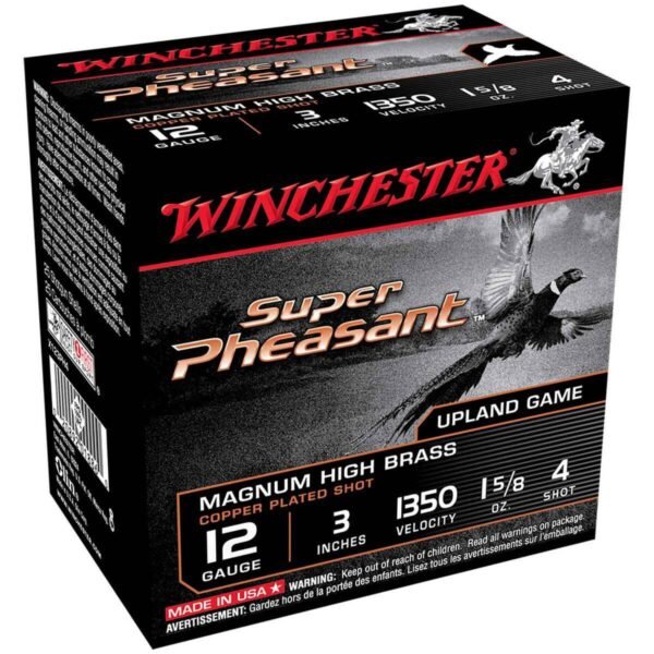 Winchester Super Pheasant Magnum 12 Gauge 3in #4 1-5/8oz Upland Shotshells - 25 Rounds