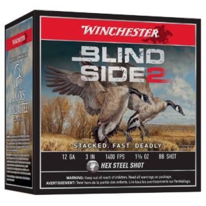 Winchester Blind Side 2 12 Gauge 3in BB 1-3/8oz Waterfowl Shotshells - 25 Rounds