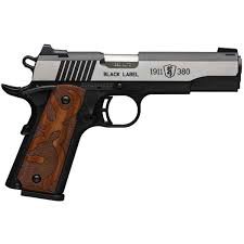 Browning 1911-380 Black Label Medallion Logo Grips 380 Auto (ACP) 3.63in Stainless/Wood Pistol - 8+1 Rounds