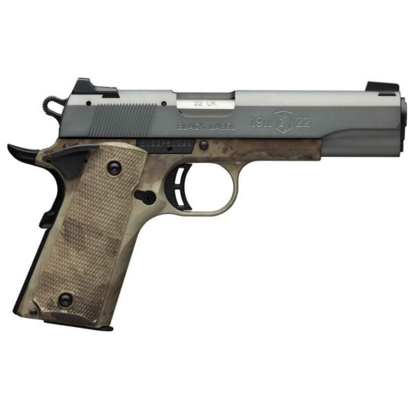 Browning 1911-22 Black Label Speed 22 Long Rifle 4.25in Gray/A-TACS AU Pistol- 10+1 Rounds