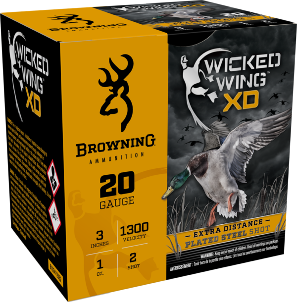 Browning Wicked Wing XD 20 Gauge 3in #3 1oz Waterfowl Shotshells - 25 Rounds