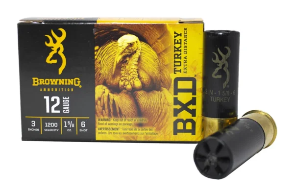 Browning 12 Gauge 3 Inch 1-5/8 oz 6 Shot BXD Turkey Extra Distance 10/Box