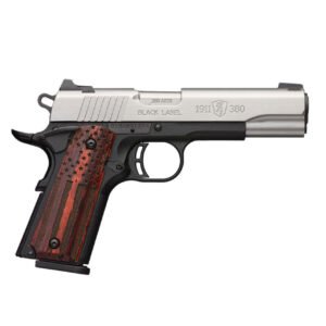 Browning 1911-380 Black Label Medallion Pro 380 Auto (ACP) 4.25in Blackened w/ Silver Polished Flats Pistol - 8+1 Rounds