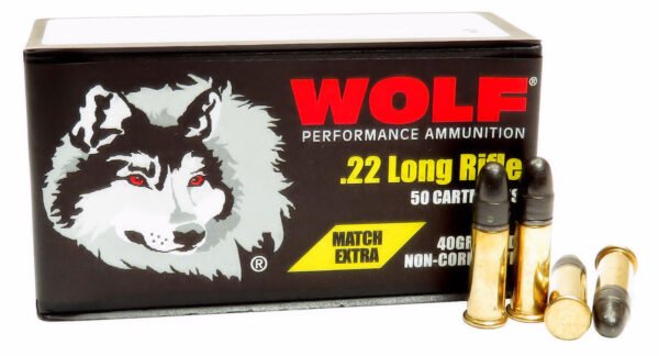 22LR Ammo Wolf Performance 40gr Match Extra 500 Round Box