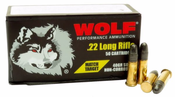 22LR Ammo Wolf Performance 40gr Match Target 500 Round Box