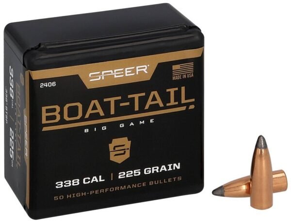Boat-Tail Rifle Bullet .338