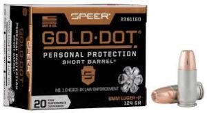 Gold Dot Short Barrel Personal Protection 9mm Luger +P