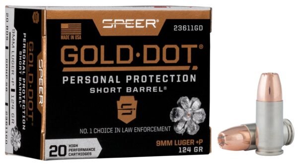 Gold Dot Short Barrel Personal Protection 9mm Luger +P